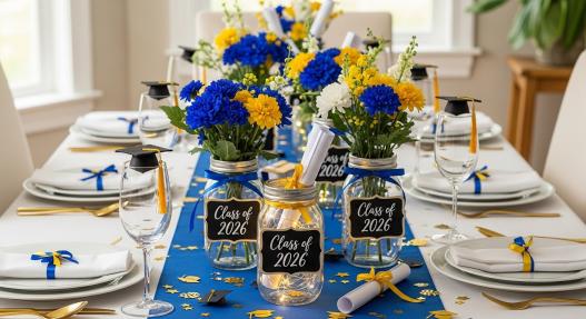 Graduation Mason Jar Centerpieces