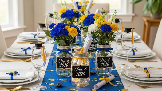 Graduation Mason Jar Centerpieces