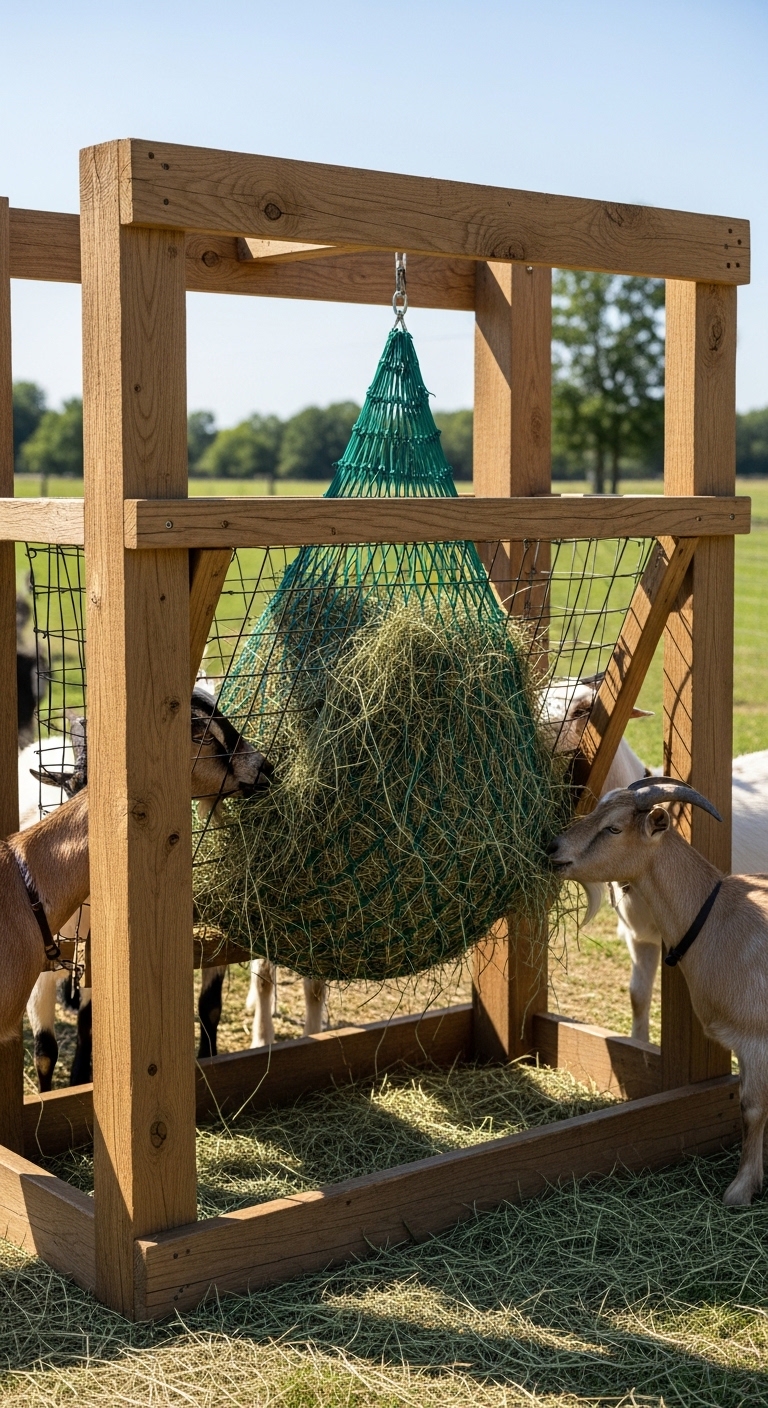 Hay Net Frame 26 Clever DIY Goat Hay Feeder Ideas