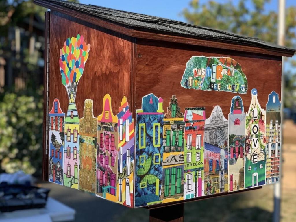 mural painted on a Little Free Pantry