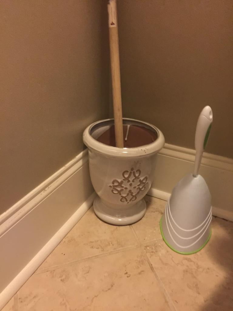 pot holding toilet plunger