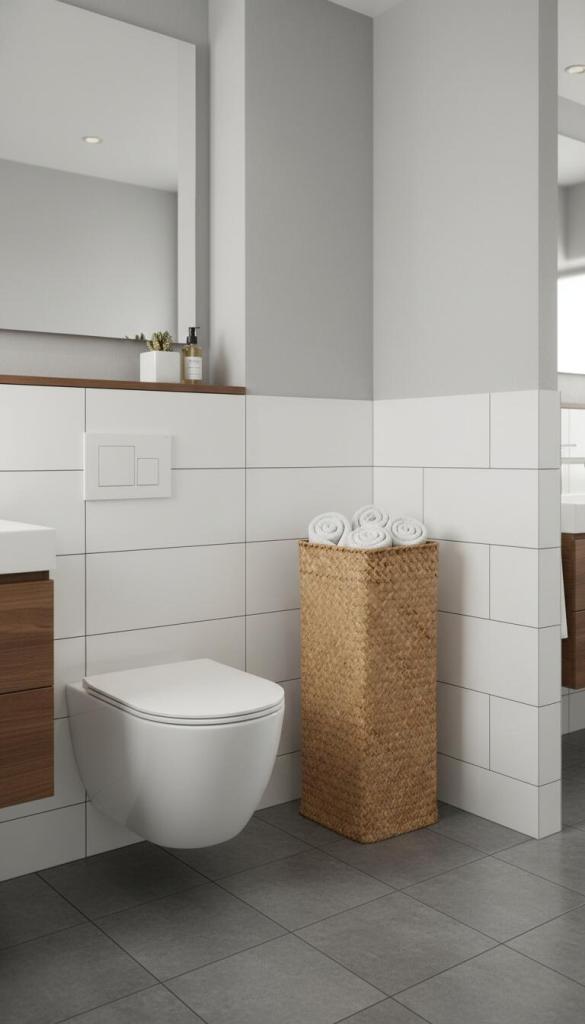 Toilet Plunger Storage wicker basket