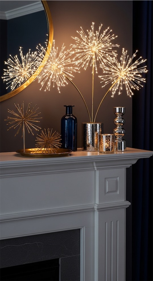 elegant firework theme mantle display