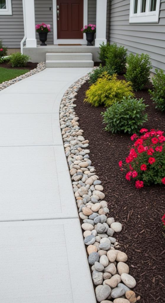 Rock Beds Around House ON PATHWAY
