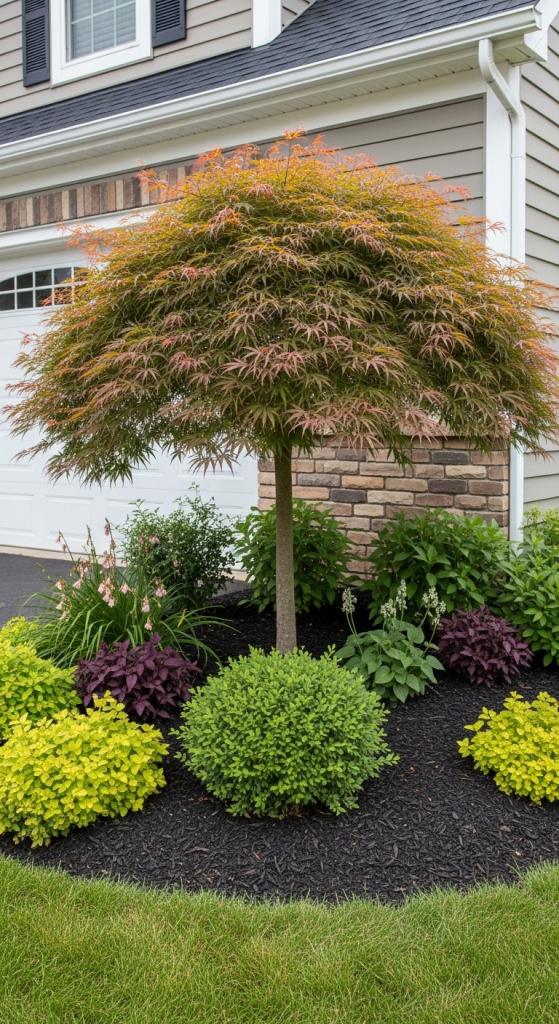 Minimal Front Yard Landscaping japanese maple tree