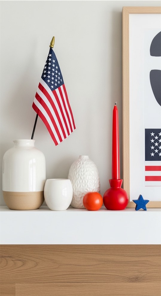 neutral Patriotic Mantle decor