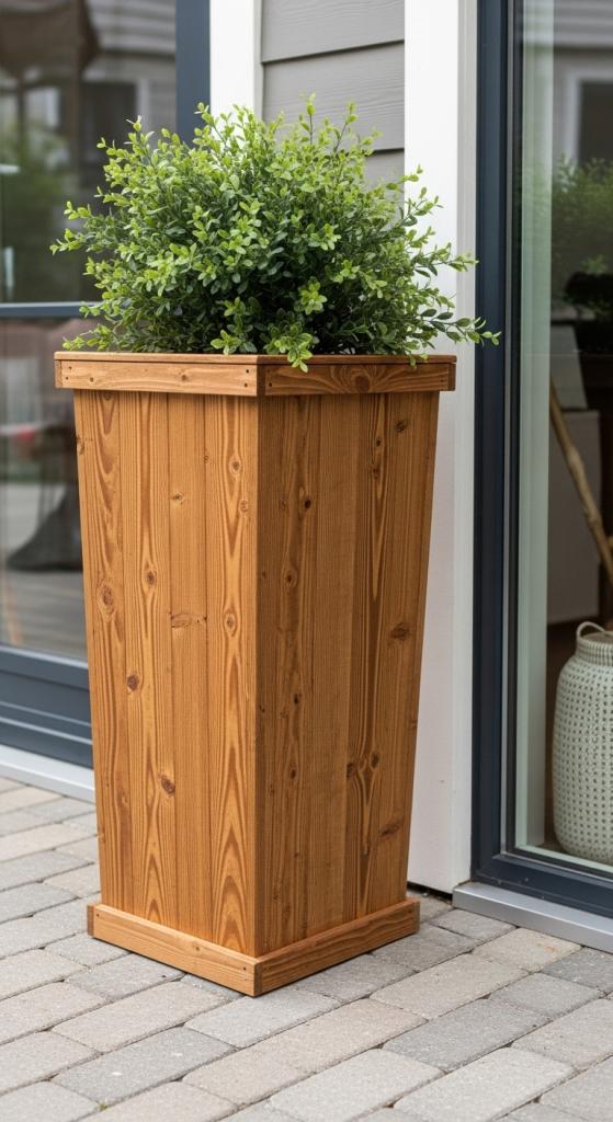 rustic wooden planter