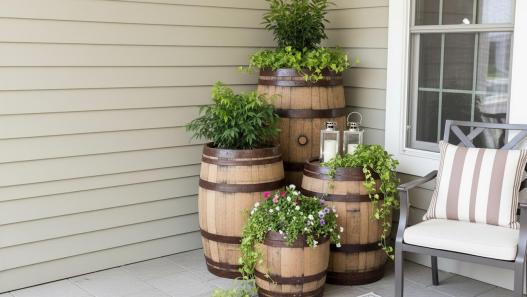 whiskey barrel planter ideas
