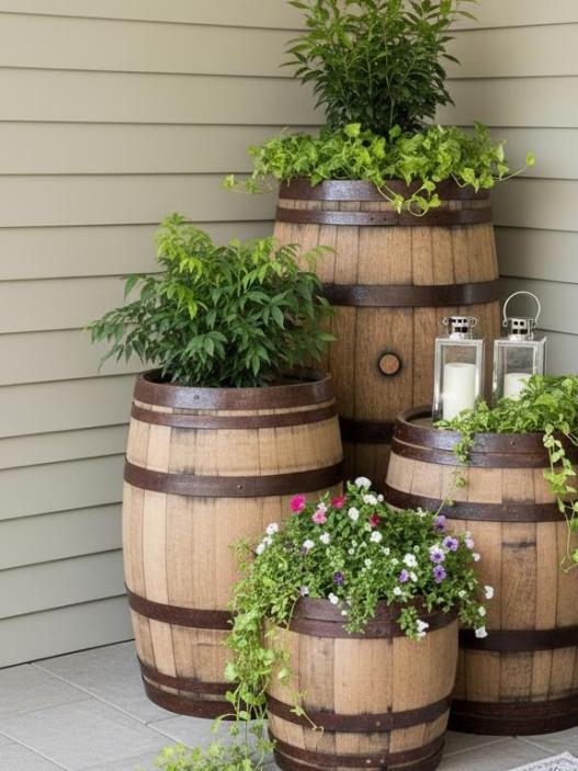 whiskey barrel planter ideas