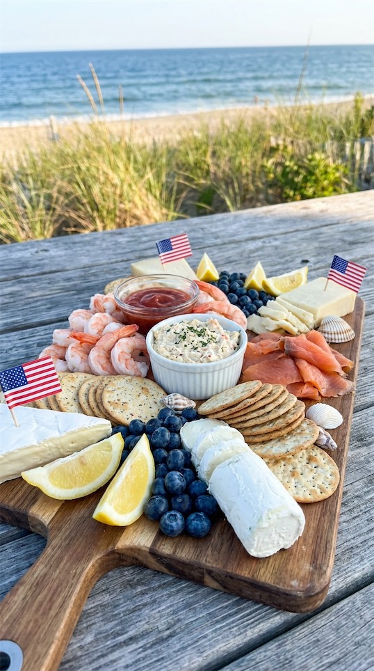 seafood Patriotic Charcuterie Board