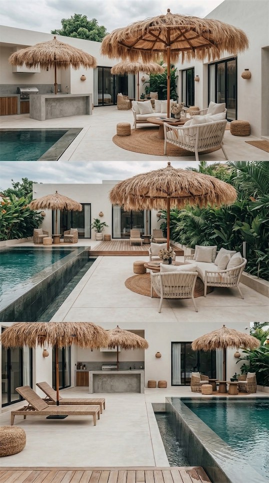 beach umbrellas DIY Shade Outdoor Cheap Ideas