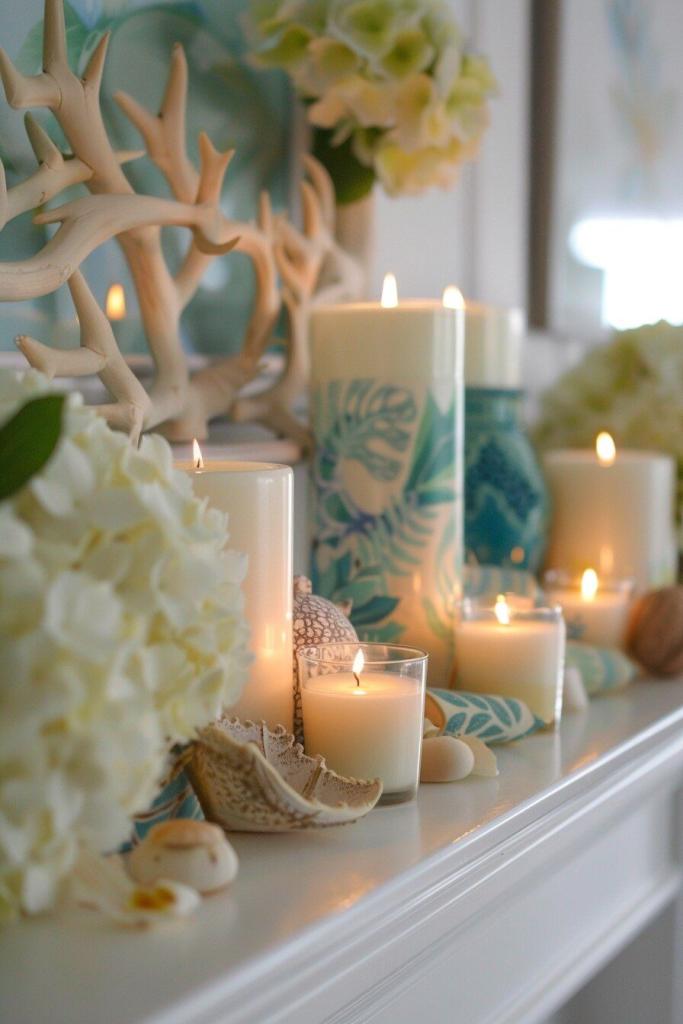 candles on mantle
