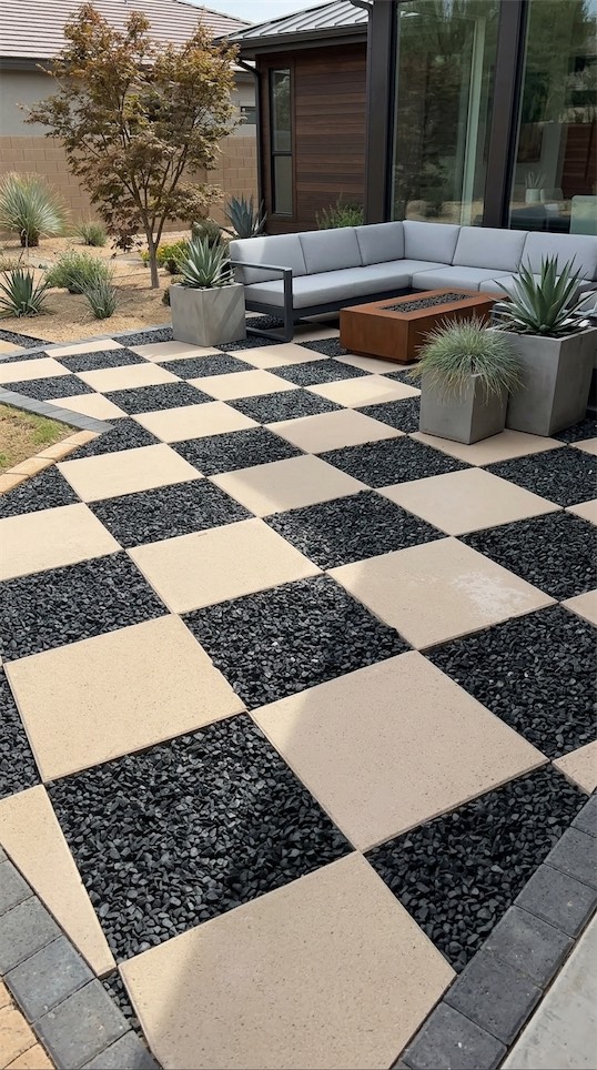 checkered Paver Patio Ideas