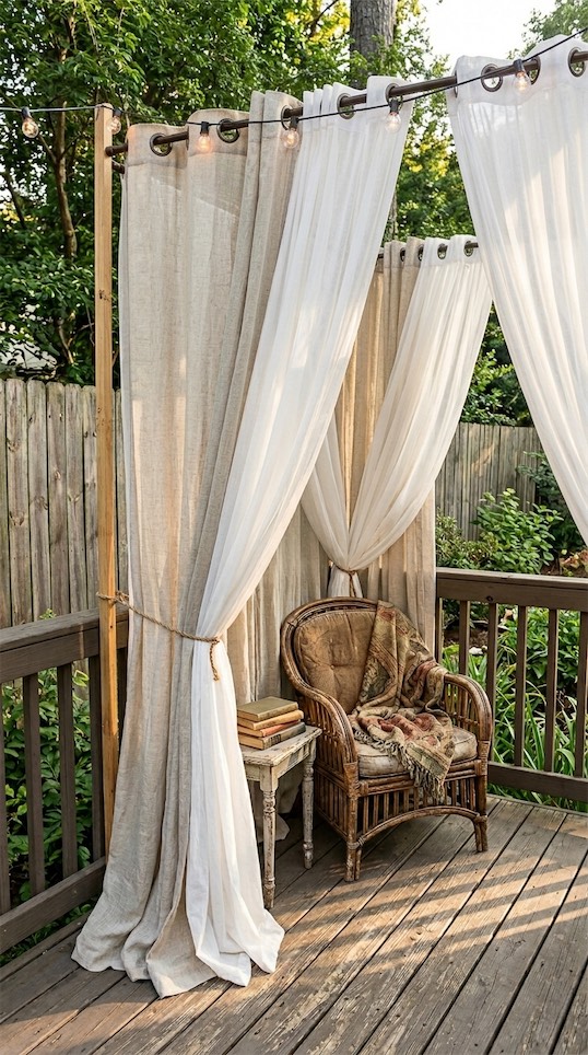 curtain rods and curtains DIY Shade Outdoor Cheap Ideas