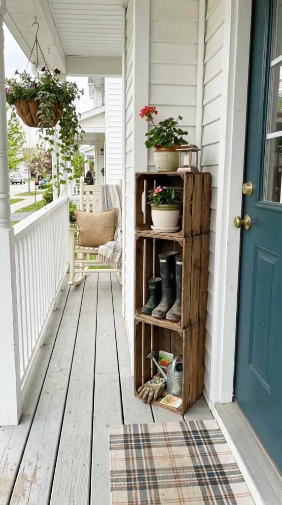 crate Narrow Front Porch Decorating