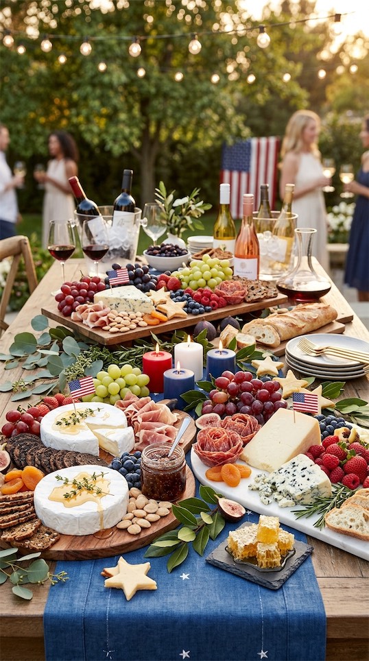elegant wine and cheese table