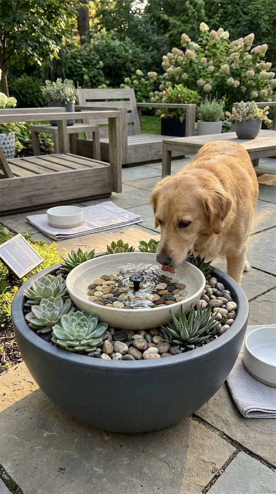 Dog Water Bowl Planter fountain