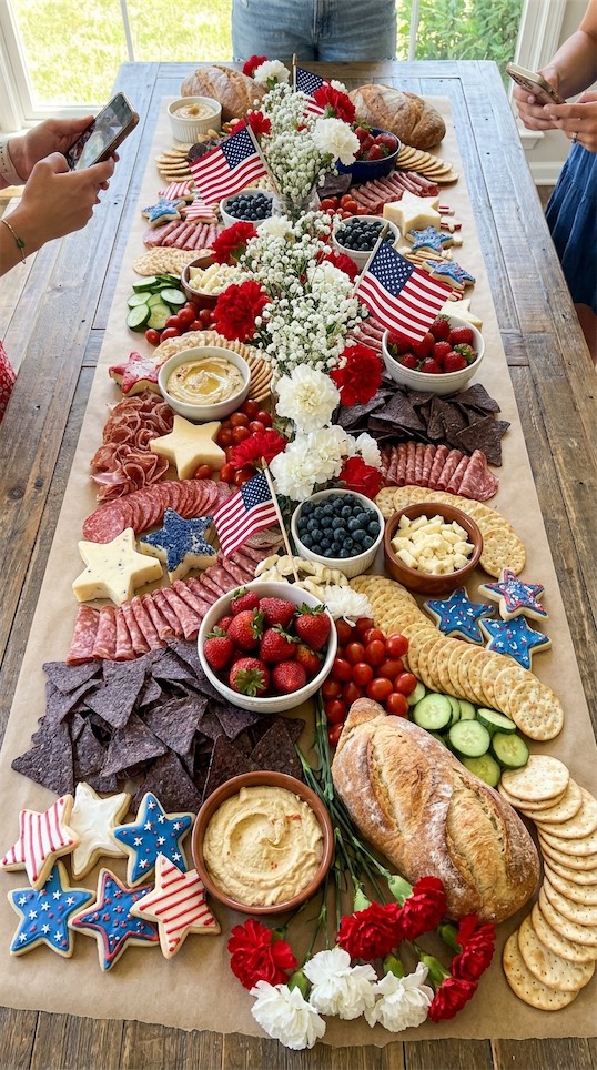 large Patriotic Charcuterie Board