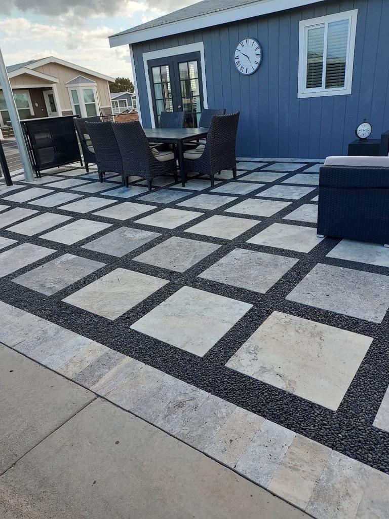 simple grid Paver Patio Ideas