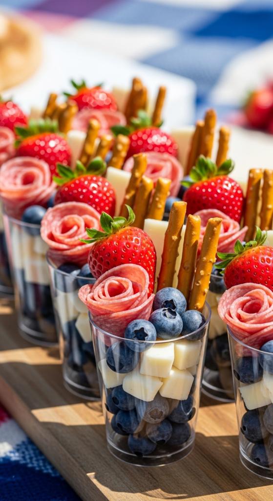 Patriotic Charcuterie cups 