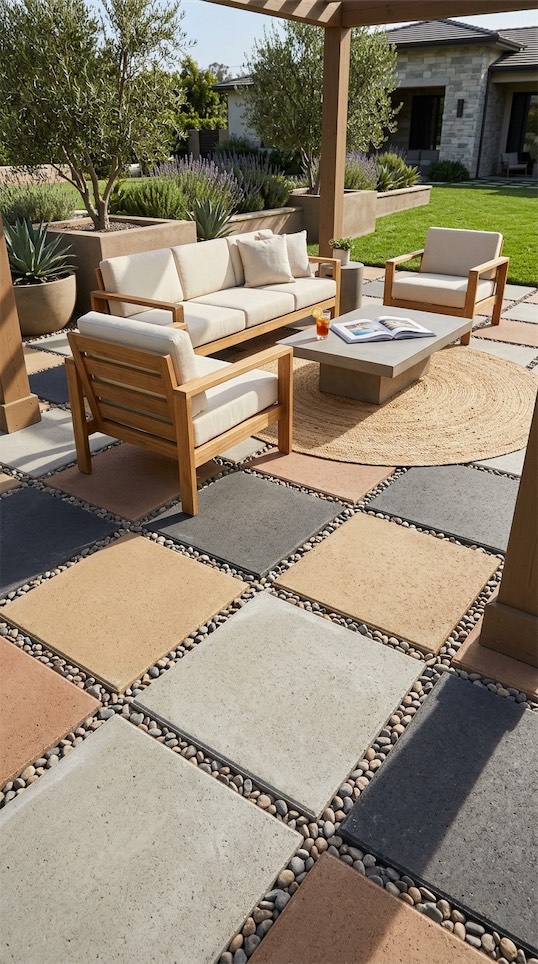 different color Paver Patio Ideas