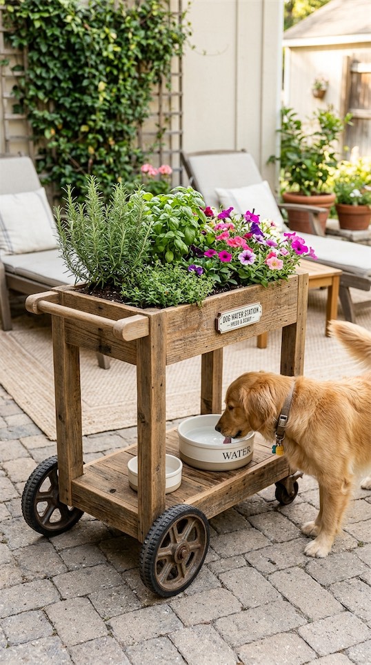 roller cart with bowl