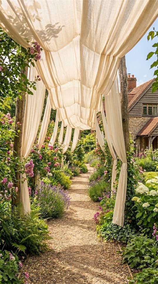 shaded tunnel walkway