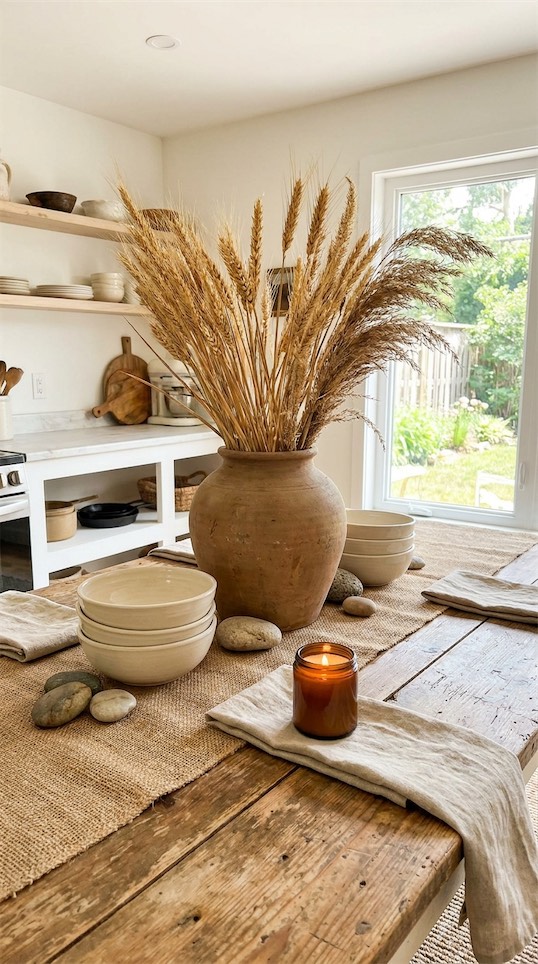 large clay pit with wheat grass Summer Dough Bowl