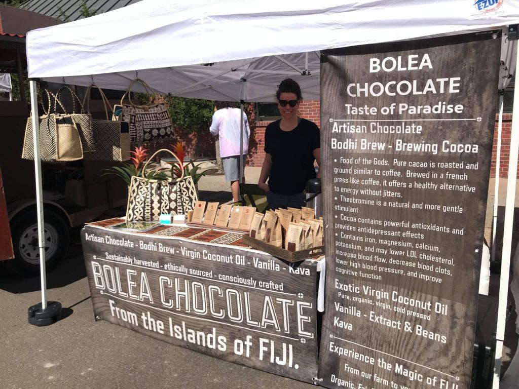 Hot chocolate stand at the farmers market