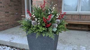 Tall Planters With Artificial Plants for an Easy, Stylish Entrance