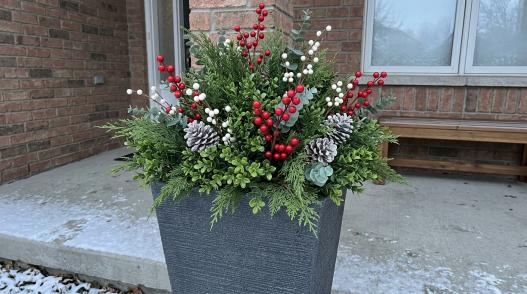 Tall Planters With Artificial Plants for an Easy, Stylish Entrance