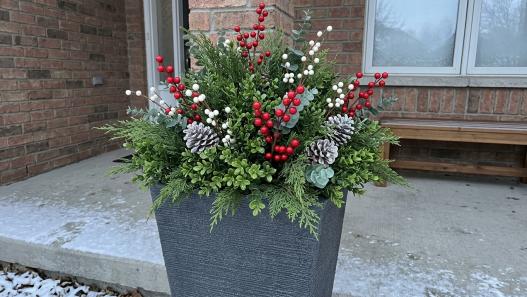 Tall Planters With Artificial Plants for an Easy, Stylish Entrance