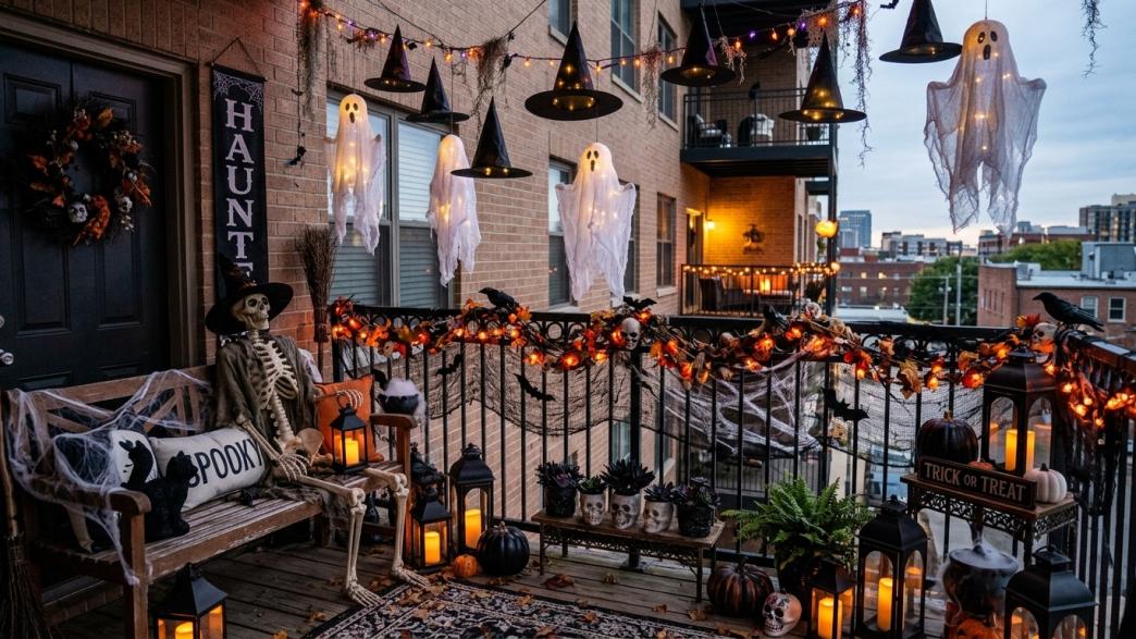 halloween apartment balcony decor