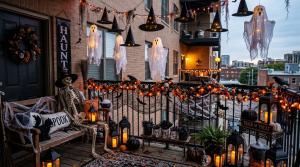 halloween apartment balcony decor