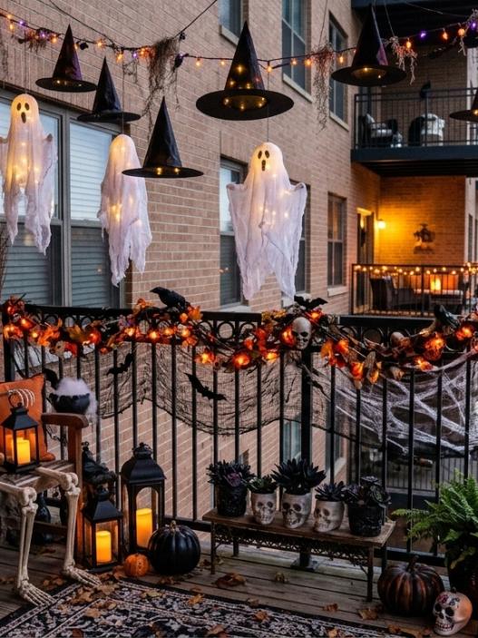 halloween apartment balcony decor