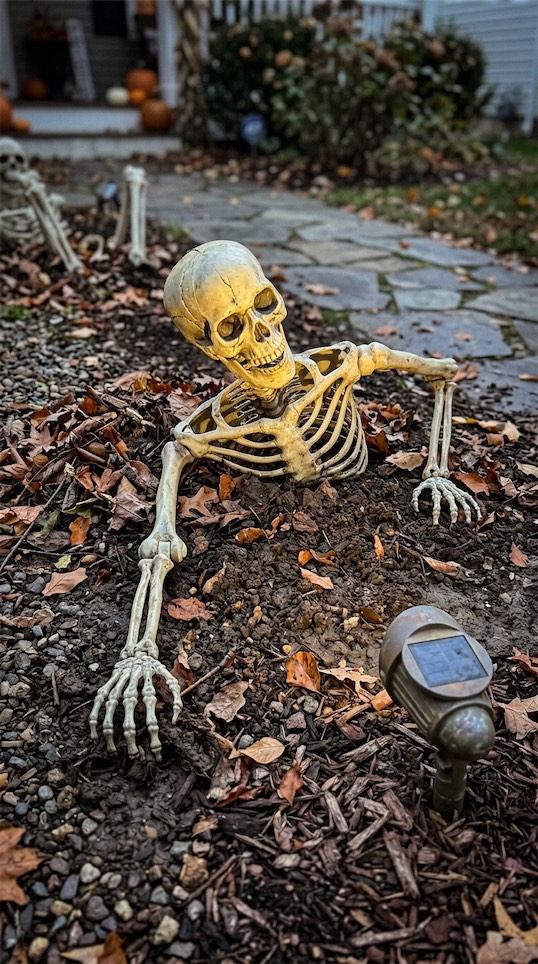 skeletons crawling from ground halloween decor outdoor Halloween Party Decor Ideas