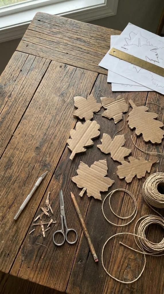 cut out leaves from cardboard