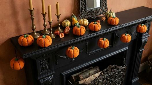 diy fabric pumpkin garland idea