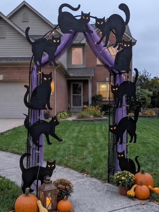 diy halloween cat archway