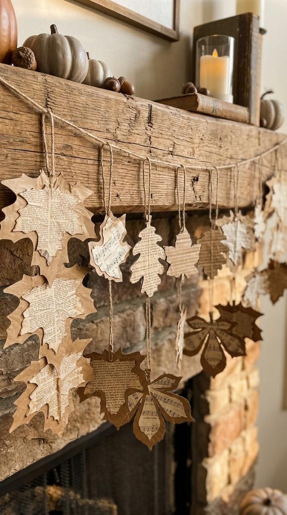 Paper and Cardboard Fall Leaf Garland