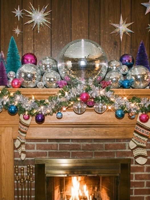 retro christmas mantel ideas